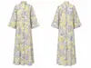 2026 Nuevo Vestido Largo de Moda Estampado Transfronterizo en Stock con Elegantes Mangas Largas