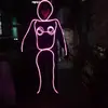 Nuevo Producto de Amazon: Hermosa Chica Stickman Disfraz de Baile Fluorescente, Atrezo para Ropa de Performance, Atmósfera de Espectáculo de Luz Fría