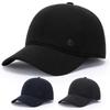 Gorra de béisbol para hombre de mediana edad, nueva, de lana gruesa y cálida de invierno, de algodón, resistente al viento y con protección para los oídos.