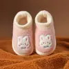 Pantuflas de algodón para niños y niñas, de invierno, con dibujos animados, lindas, para el hogar, cálidas, de felpa, para bebé, con talón cubierto, zapatos de algodón para el hogar para niños