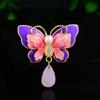 Estilo nacional temperamento moda dupla borboleta broche de alta qualidade natural pérola esmalte corsage terno cheongsam pinos acessórios