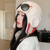 Gorro Lei Feng de Pana con Combinación de Colores de Invierno Set con Gafas a Prueba de Viento Desmontables Gorro de Piloto Cálido para Exteriores Protección para los Oídos