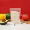 Bolsas tipo doy-pack aluminizadas con cierre transparente, bolsas autosellables para nueces, frutas secas, té de flores, snacks y empaque de alimentos, en stock
