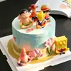 Figurinhas de desenho animado em PVC: Dragon Ball, Shin-chan, Esparta, Bob Esponja, Luffy, Decoração de bolo com ornamentos de Buda sentado em meditação