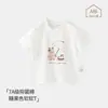 Camiseta de verano delgada con estampado de dibujos animados de manga corta Jingqi para niños y niñas, top suave y amigable con la piel para bebés