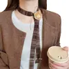 Otoño e Invierno Malla de Tela Flor Collar Cadena para Suéter Elegante de Moda para Mujer High-End 2025 Nuevo