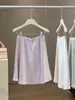 Saia Elegante de Acetato Cetim para Mulheres, Verão 2026, Cintura Alta, Emagrecedora, Caimento Fluido Linha A, Curta que Abraça os Quadris Cauda de Peixe