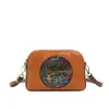Bolsa de Ombro Estilo Chinês Retrô Moda Feminina Bolsa para Mãe de Meia-Idade Múltiplos Compartimentos Grande Capacidade Textura Bolsa Transversal