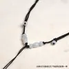 Cadena de Cordón con Colgante de Cuentas Sencillo Colgante de Jade Cuerda para Colgar Accesorios Unisex Materiales para Accesorios DIY Cordón para Colgante de Cuello
