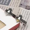 Nuevo Anillo de Pluma de Águila Desgastada Estilo Étnico para Hombres y Mujeres Estilo Hip Hop Pulsera Personalizada Versátil Anillo Abierto Vintage