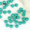 10 Piezas de Diversos Estilos de Cuentas de Bambú Turquesa Sintético, Cuentas de Ábaco, Cuentas de Calabaza, Cuentas Sueltas en Forma de Rosa, Accesorios para Joyería DIY
