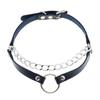 Oye E-Commerce Transfronterizo Suministro Europeo y Americano Original Nuevo Punk Cadena a Juego Anillo con Forma de O de Doble Línea Collar de Piel Sintética
