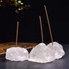 Inserto de incienso en polvo de cristal natural blanco amarillo cristal piedra en bruto varilla de incienso soporte para incienso bloque de cristal base para insertar incienso