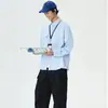 Camisa de Trabajo de Color Sólido Estilo Hong Kong para Hombre Camisa Versátil de Moda Manga Larga Primavera y Otoño Chaqueta para Hombre