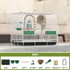 Jaula para Periquitos, Cacatúas, Agapornis, Villa de Pájaros Encriptada, Jaula de Pájaros Perla, Jaula Metálica Plegable para Coche