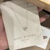 Collar de Cadena para Clavícula de Plata de Ley S925 con Perla Redonda Ojo de Gato Cepillado Patrón de Onda de Agua Estilo Coreano Simple Ins Nicho Versátil Moda