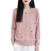 Cárdigan de punto bordado con corazón de estilo dulce para mujer, abrigo fino de manga larga nuevo para otoño, prenda exterior elegante