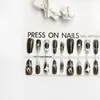 Color de fondo Chao Tang uñas postizas semiacabadas piezas de uñas prefabricadas líneas europeas y americanas nuevo chino otoño e invierno viñeteado degradado usando un