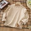 Camisa de Base Floral para Meninas Outono e Inverno Camiseta de Outono com Manga Morcego para Meninas Camisa de Base Versátil Popular com Manga Morcego para Meninas