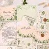 Nuevo Trébol de Cuatro Hojas de la Suerte Ins Lindo Cartulina Sobre Engrosado Papel de Carta Papelería Hecha a Mano Regalo de Bendición de Alto Valor
