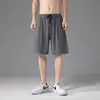 Shorts de praia de cinco pontas para cavalheiro de verão, cós largo, para usar por cima, solto, cor sólida, para casa, lazer, calças florais, tendência em casa, masculino