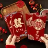 Bolsa de Sobres Rojos para Boda Estilo Nuevo con Acabado de Alta Gama, Sobres Rojos Tradicionales para un Matrimonio Feliz, Bendición para Nuevo Matrimonio, Sobre Rojo de Mil Yuanes, Universal para Bodas