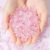 Pulseira de cascalho irregular de quartzo rosa natural, pedra desmagnetizante purificadora, decoração de aquário, ornamento de decoração para casa