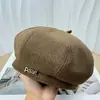 Novo chapéu boina de lã quente para outono e inverno, temperamento de compras, letras, combina com tudo, quente, literário, feminino, chapéu de abóbora