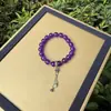 Pulsera de calcedonia púrpura natural para mujer, accesorio de plata Xizang de alta gama, pulsera de amatista, pulsera de diseño original al por mayor