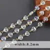 Cadena de joyería de cristal irregular de moda chapada en oro real de 18 quilates cadena material de cadena hecho a mano en Corea del Sur material para DIY