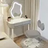 Tocador tipo crema para dormitorio, tocador simple para maquillaje, tocador moderno de lujo ligero, tocador tipo nube estilo princesa