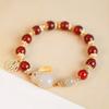 Pulsera de Jade Ónix Rojo Natural Conejo de Jade Hetian para Mujer Diseño de Nicho Sentido del Diseño Pulsera de Jade Lujo Ligero Vintage Simple
