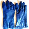 Guantes de plástico azul resistentes al aceite, antideslizantes, resistentes a ácidos y álcalis, para protección química, para la industria petroquímica, guantes de goma de PVC.