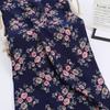 Telas para Vestidos de Primavera y Verano, Lino Hibisco Flor Grande Telas para Camisas, Telas de Poliéster Lisas, Telas de Gasa Opaca Estampadas