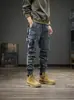 Nueva colección de otoño: Pantalones de trabajo americanos para hombre, de corte slim y elegantes, para uso en exteriores, con múltiples bolsillos y un diseño moderno de pierna cónica