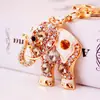 Llavero creativo de elefante de cristal con incrustaciones de diamantes, llavero de animal, accesorios para bolso, colgante de metal, pequeño regalo