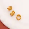 Accesorios dorados de alta retención de color para joyería DIY, anillo brazalete de circón incrustado de microoro estilo antiguo, material de cuentas tejido a mano