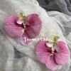Flor artificial Phalaenopsis vermelho ano novo festivo casamento avançado chinês casamento acompanhando cerimônia diy grampo de cabelo