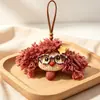Encantador perrito peludo con la lengua fuera, llavero para bolso, colgante de dibujos animados natural, semillas de terapia de sonido curativas, popular en zonas escénicas, amuleto divertido y adorable