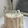 Celebridad de Internet Reina Diosa Día de la Madre Perla Reina Decoración de Pastel Enchufe Corona Pequeña Plateada Adorno Día de la Reina