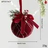 Novo Topper de Árvore de Natal Sino Laço Vermelho Vinho Bola de Natal Pingente Irregular Decorações de Atmosfera Natalina