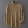 Baicai Rong Suéter Nuevo de Lana Pura Otoño/Invierno para Hombre Cuello Solapa Tejido de Punto Negocios Casual Simple Capa Base de Punto