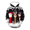 Sudadera Navideña para Hombre con Estampado Digital 3D 2024 Otoño e Invierno Nueva Sudadera con Capucha Holgada para Hombre de Halloween conreno