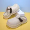 Sapatos Mule Casuais Femininos Birkenstock Outono e Inverno Antiderrapantes com Solado Grosso Aumentadores de Altura Fechados na Ponta Sandálias EVA