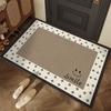 Home Floor Mat Estilo americano quadrado impermeável e à prova de óleo Porta de entrada Tapete de piso resistente ao desgaste e resistente à sujeira Tapete de seda anel de seda