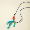 Colgante de Pez Coralino Imitación Tejido a Mano Personalizado Transfronterizo Europeo y Americano Accesorios de Collar Versátiles Creativos para Mujeres Verano