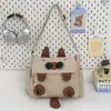 Bolso cruzado para mujer, Bolso de hombro de estilo coreano con caricaturas, Gran capacidad, Moderno, para niñas y estudiantes, Para llevar libros, Bolso de mano, Tendencia