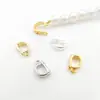 Fecho de pino de colar de pérolas D-shape destacável versátil de cobre banhado a ouro com alta retenção de cor fecho final acessórios para joias DIY