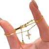 Pulseira Cruzada de Camada Dupla Retro de Luxo Leve Moda Cravejada com Zircônia Senso de Design Novo de Alta Qualidade Pulseira da Moda Versátil