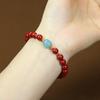 Pulsera de Cinabrio Natural de Nuevo Estilo Hecha a Mano con Cuentas de Alta Gama Pulsera de Arena Dorada Púrpura para Mujer Joyería de Estilo Retro Chino Nuevo